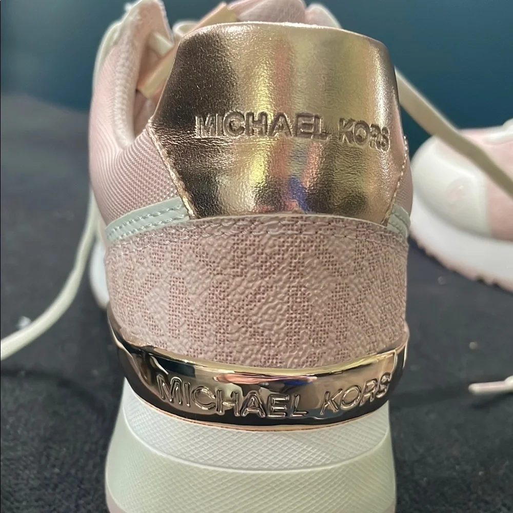 Michael Kors Pink and White Retro Sneakers - Picture 4 of 9